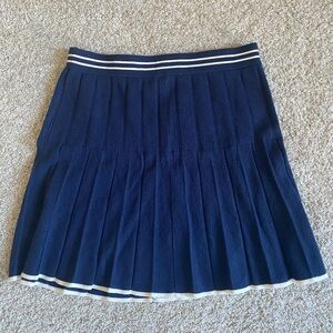 NWT LOFT Dark Blue Pleated Mini Skirt